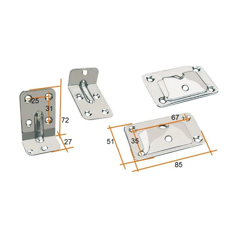 OSCULATI Ensemble Fixation Plateau De Table Inox – Image 2
