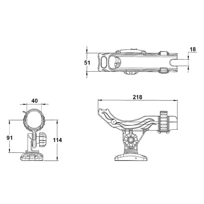 TREM Porte Canne Fixation à Plat ø 40 Mm – Image 2