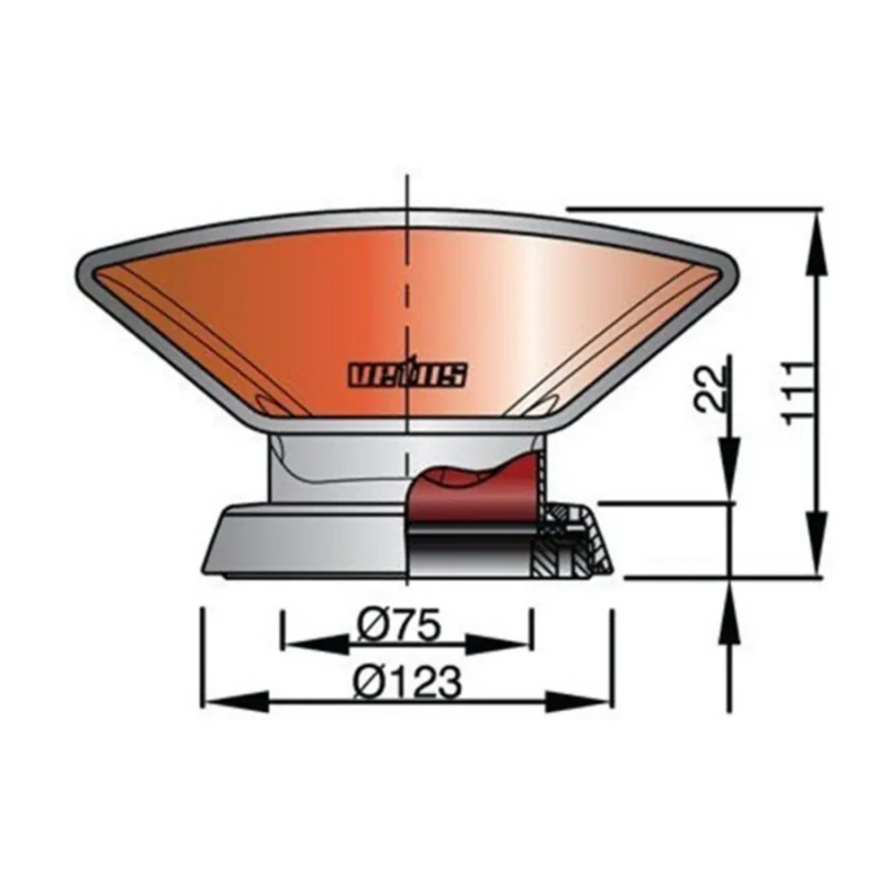 VETUS Manche à Air Inox ø 75 Mm – Image 2